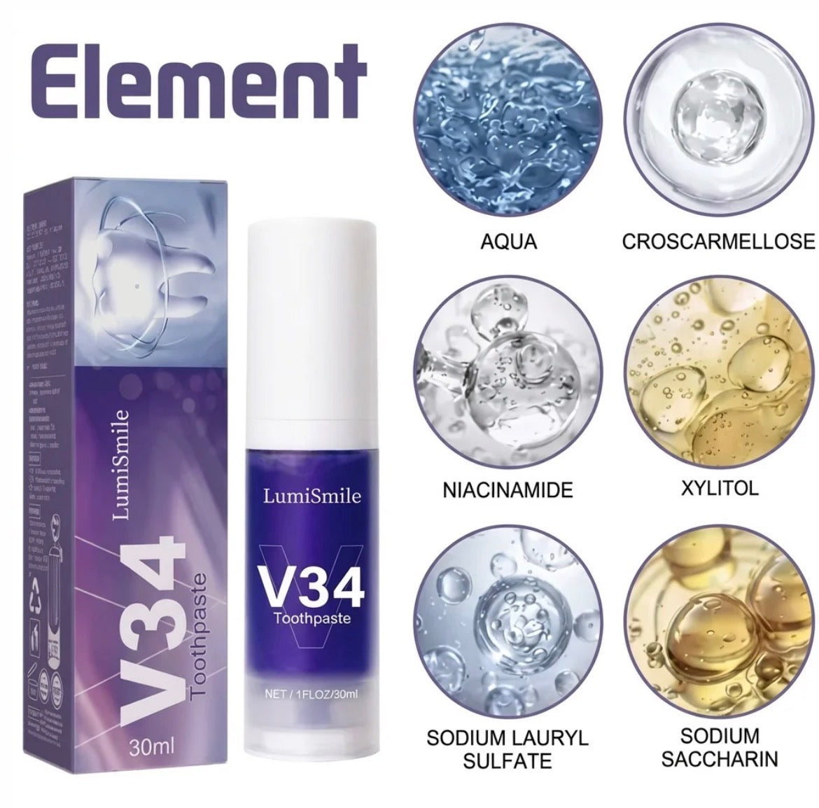 LumiSmile V34 Teeth Whitening Toothpaste