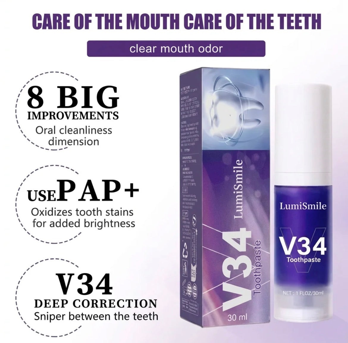 LumiSmile V34 Teeth Whitening Toothpaste